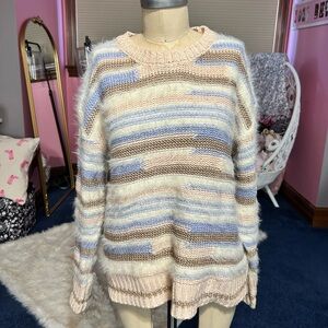 Altar'd State Pastel Striped Sweater